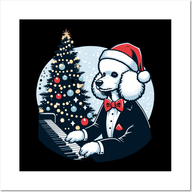 Poodle Playing Piano Christmas Wall Art by Graceful Designs